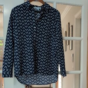 Hill House Dark Blue Floral Button Down Shirt